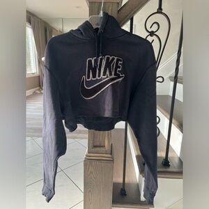 Nike Black Cropped Hoodie